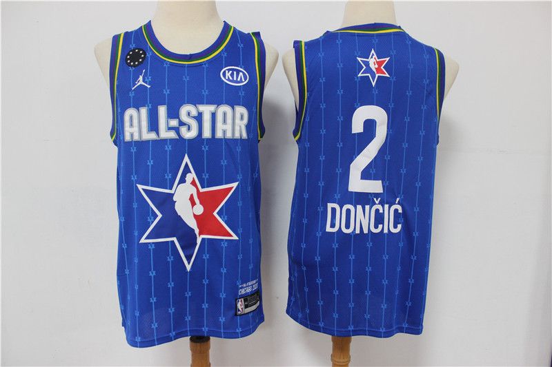 Men Dallas Mavericks #2 Doncic Blue 2020 All Star NBA Jerseys